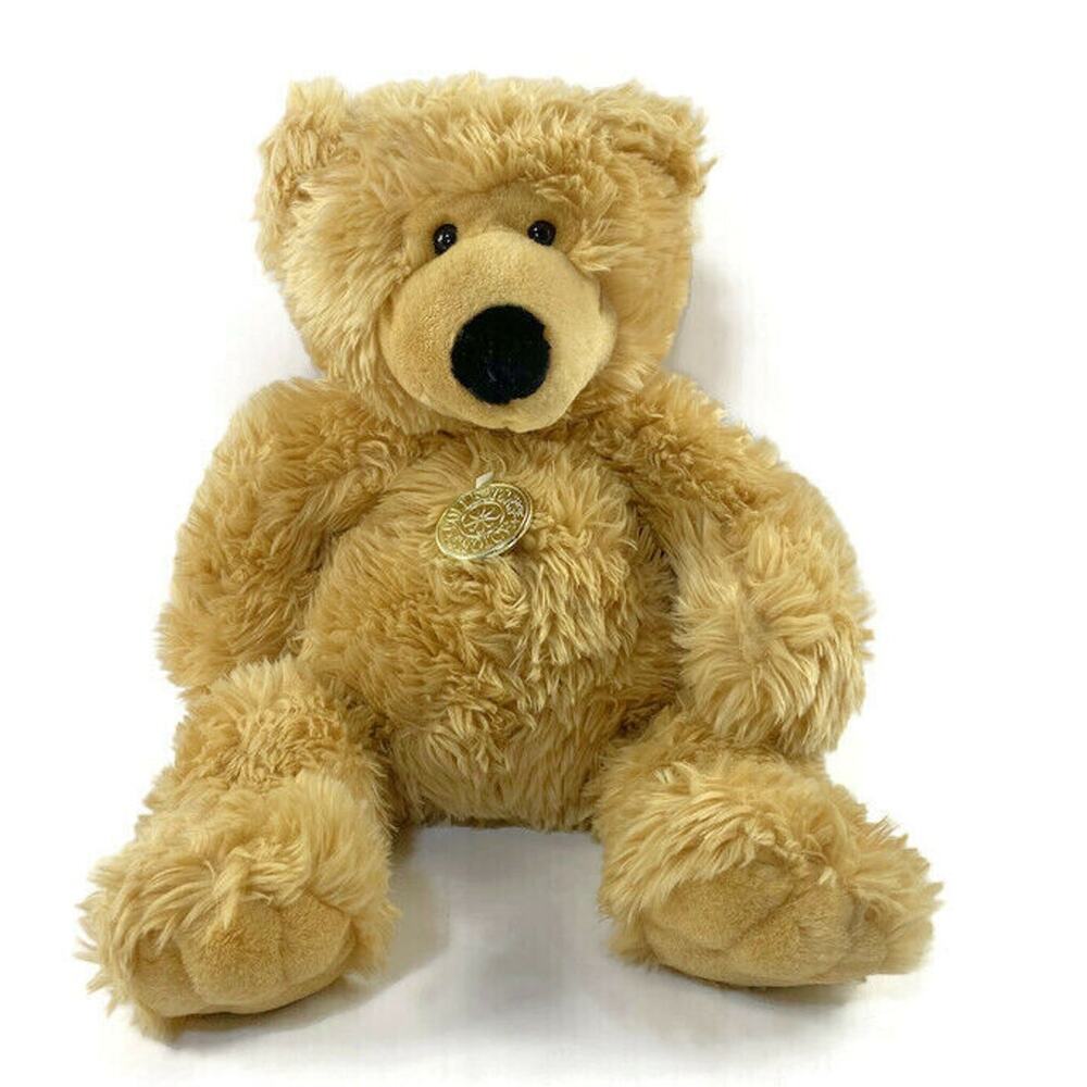Collectors Choice Teddy Bear Plush Light Brown With Medallion Soft Fur 19"